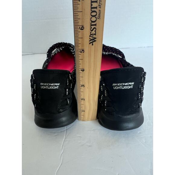 NEW Skechers Mary Jane Black Silver Stitching Comfort Woven Memory Foam Shoes 7 - Picture 5 of 9